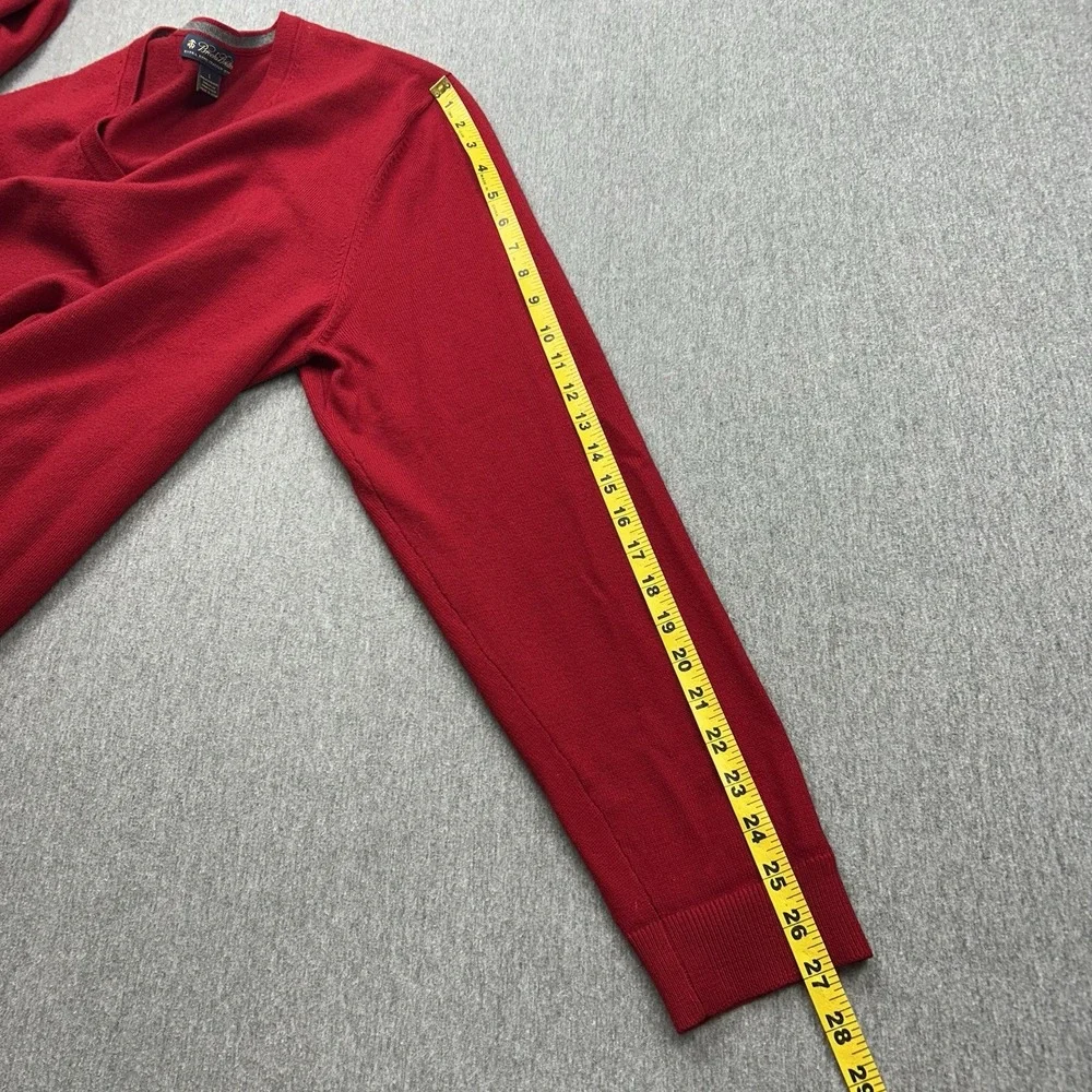 Brooks Brothers‎ Merino Wool Blend Mens Large Red VNeck Sweater Long Sleeve